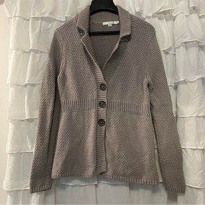 Boden Thick Cable Knit Button Front Collared Cardigan - Size 10
